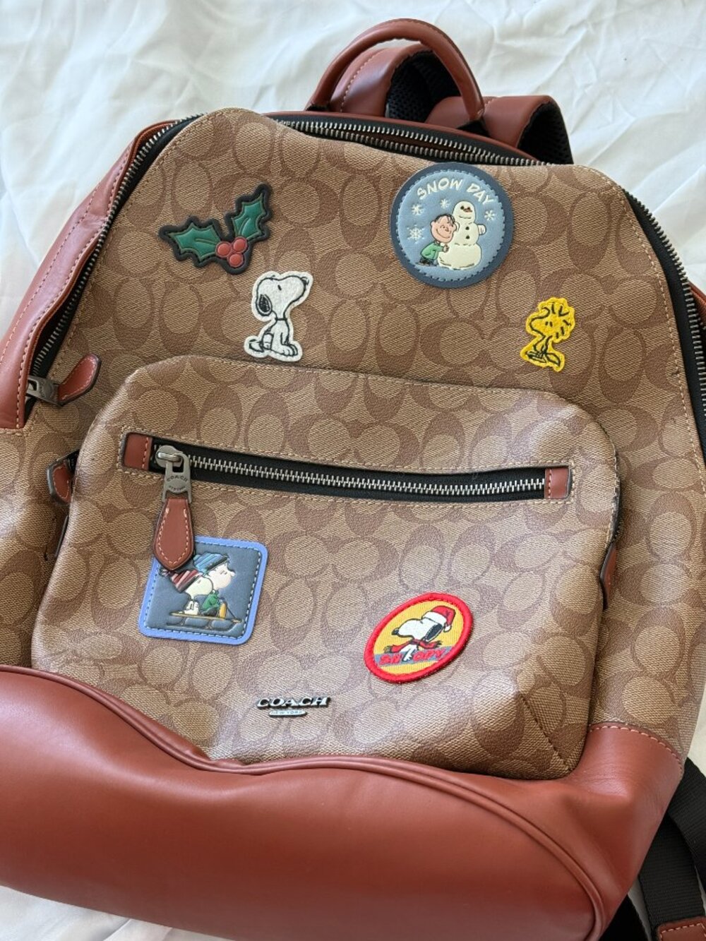 Coach x Peanuts West Backpack Snoopy Signature Canvas